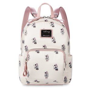 NWT Heart Logo Disney Minnie Mouse Satin Loungefly Backpack